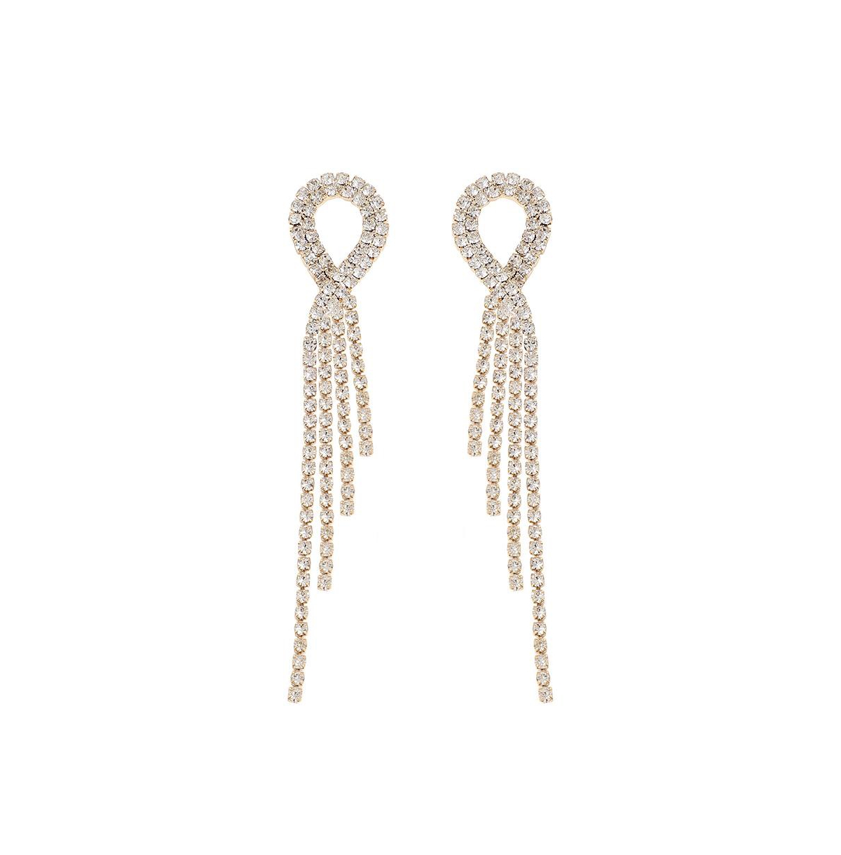 Sohi Women's Silver Bling Drop Earrings