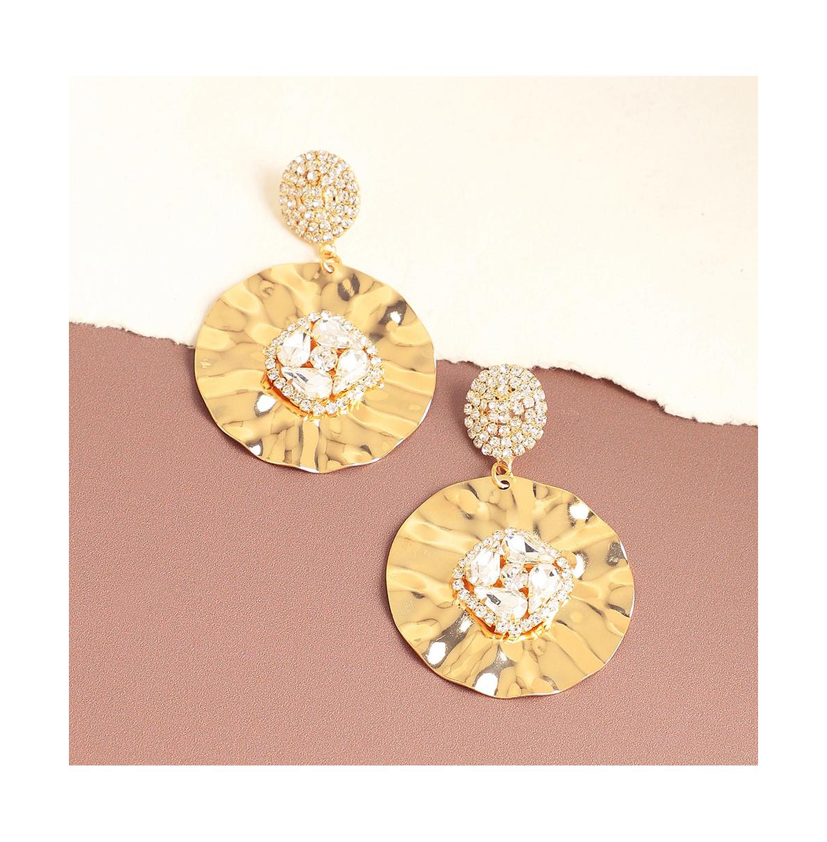 Shop Sohi Women's Circular Drop Earrings In Gold