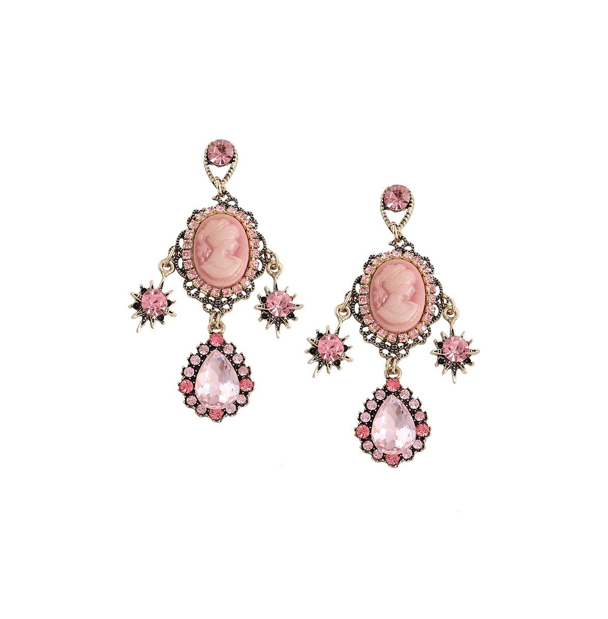 Women's Regal Drop Earrings - Pink