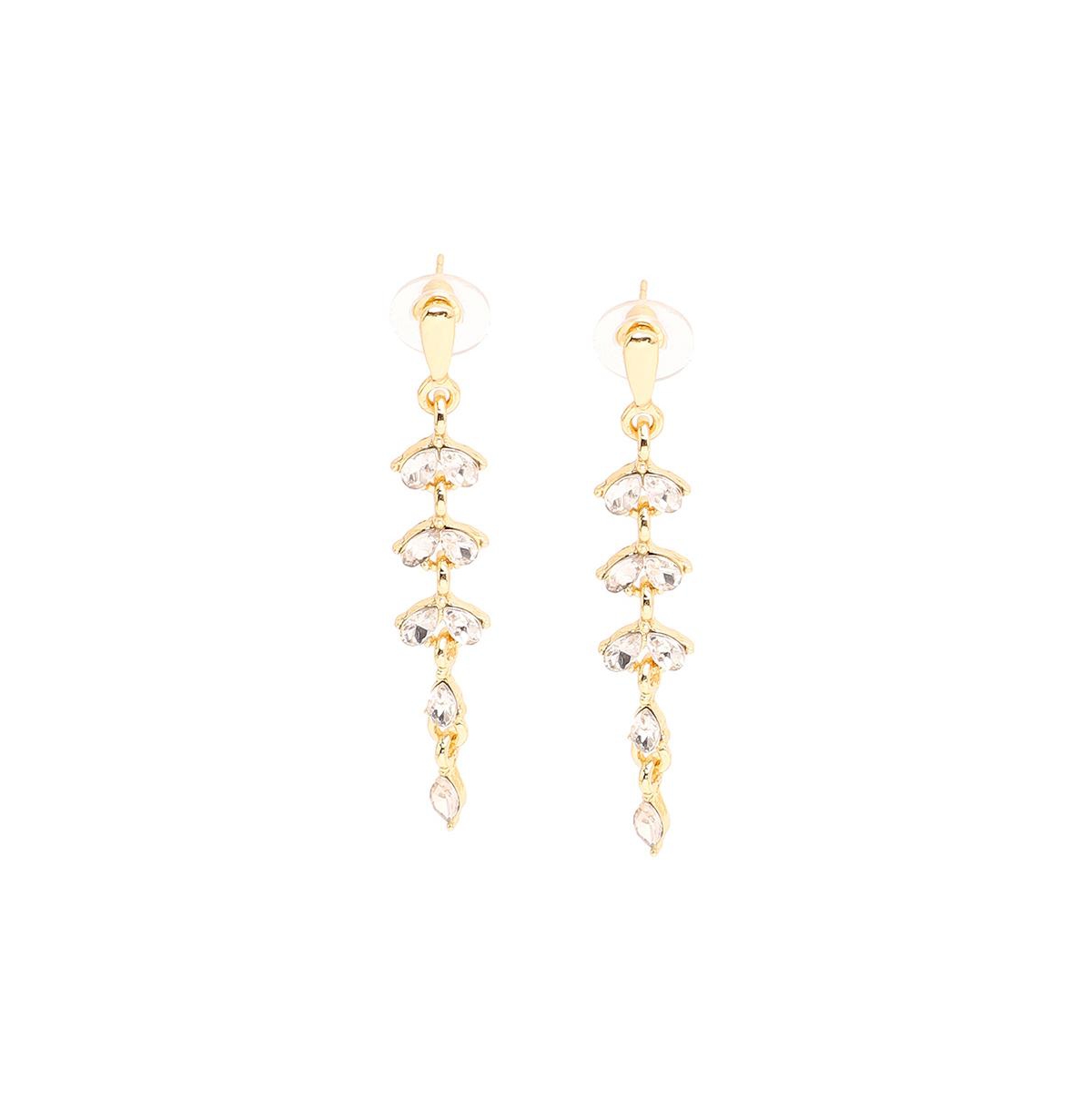 Sohi Women's Sleek Drop Earrings In Gold