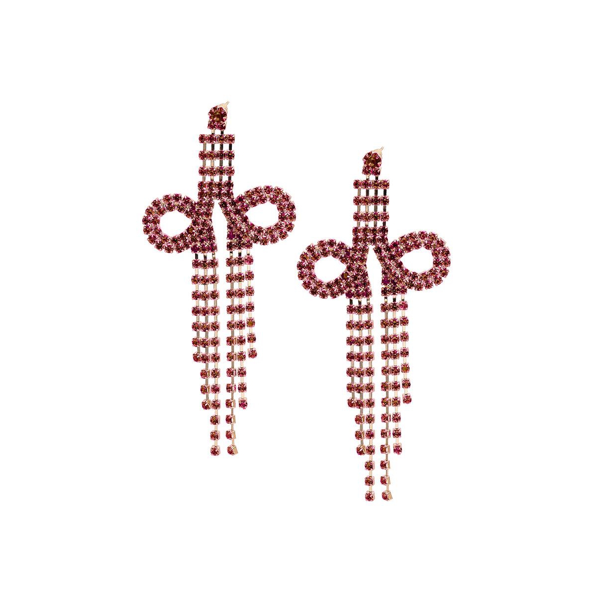 Sohi Women's Bling Drop Earrings In Red