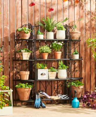 52" H 4-Tiered Rectangular Metal Shelf Plant Stand or Storage Rack