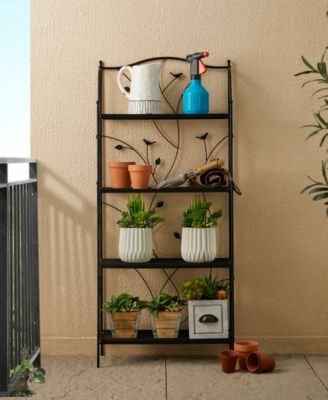52" H 4-Tiered Rectangular Metal Shelf Plant Stand or Storage Rack