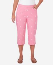 Innerwin Cropped Pant High Waist Women Capri Pants Beach Button Lounge Capris  Pink M 
