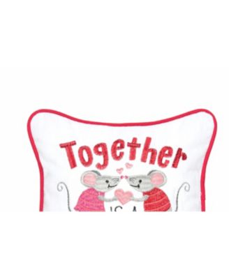 Together Is A Wonderful Place To Be Mouse Valentine's Day Small/Petite Accent Pillow, 10" x 10"