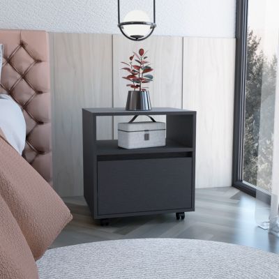 Austin Nightstand, Casters, Single Drawer