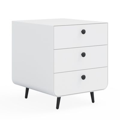 3-Drawer Steel Nightstand for Bedroom/Living Room