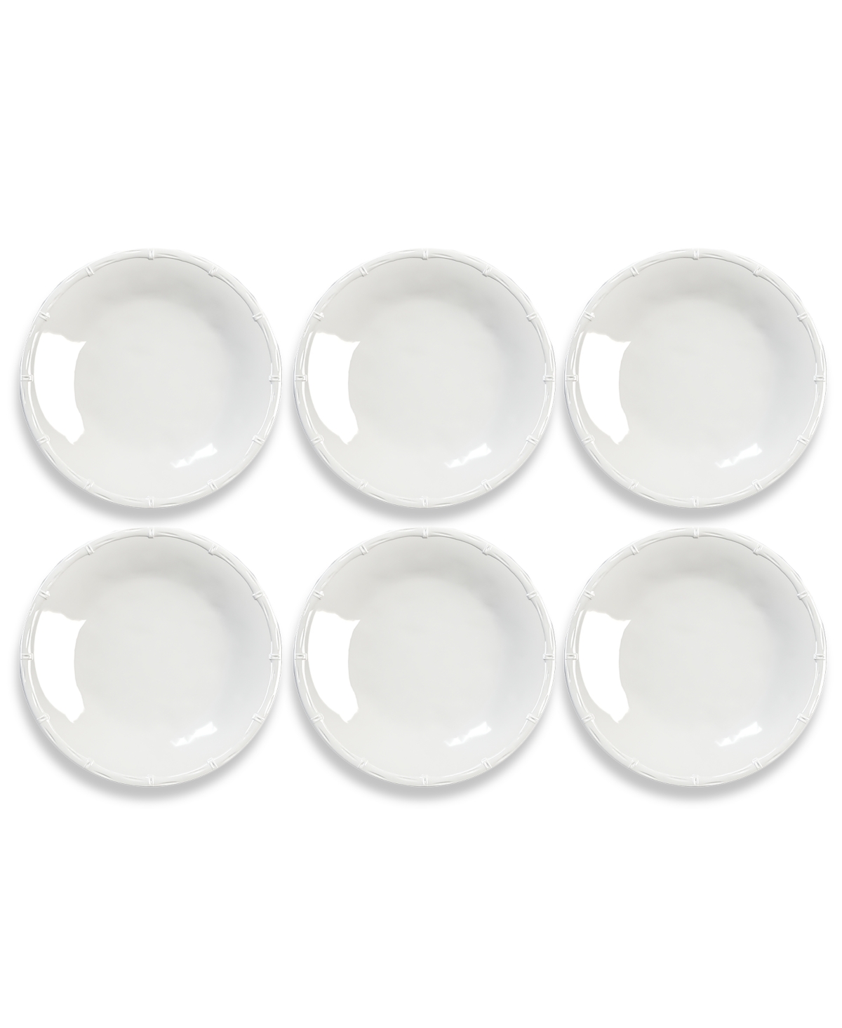Bamboo Raised Rim Salad Plates, Set of 6 - White