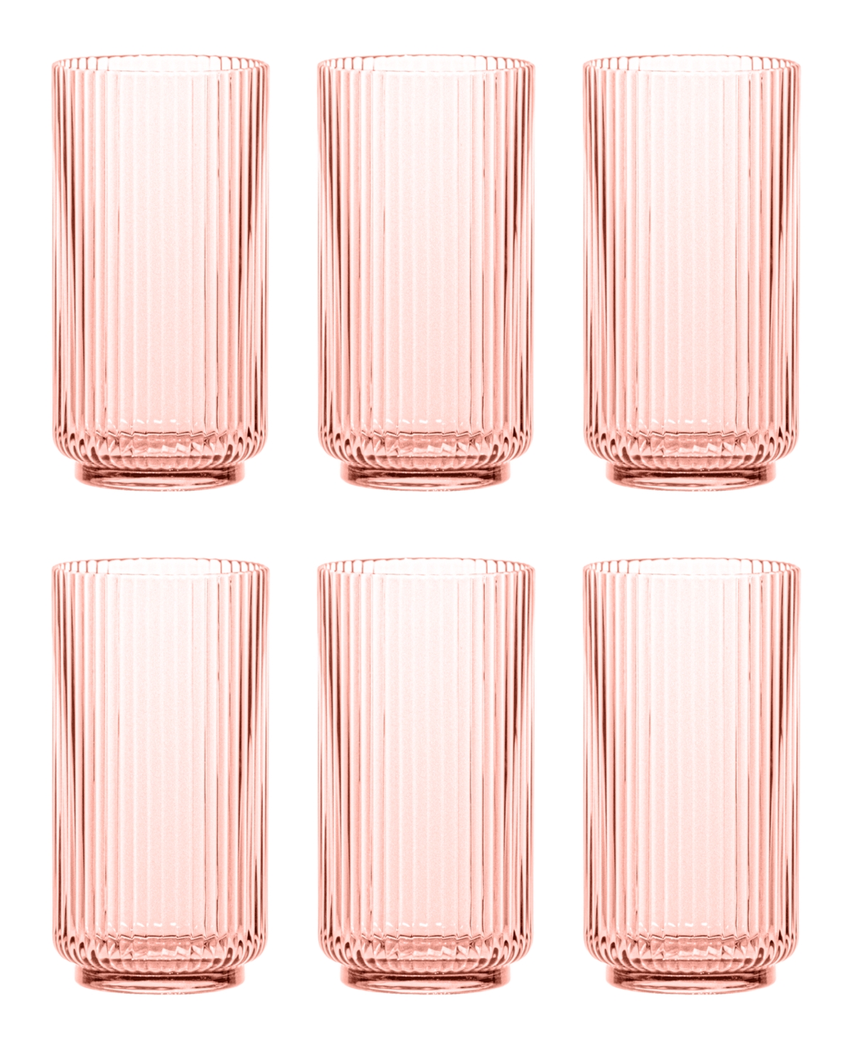 Tarhong Mesa Jumbo Cobalt Glasses, Set Of 6 In Pink