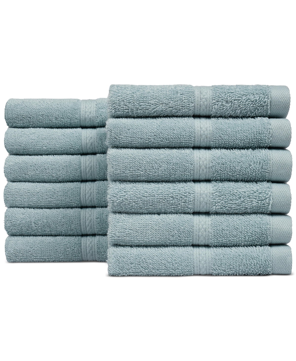 Shop Everyday Home By Trident Supremely Soft 100% Cotton 12-piece Washcloth Set In Blue