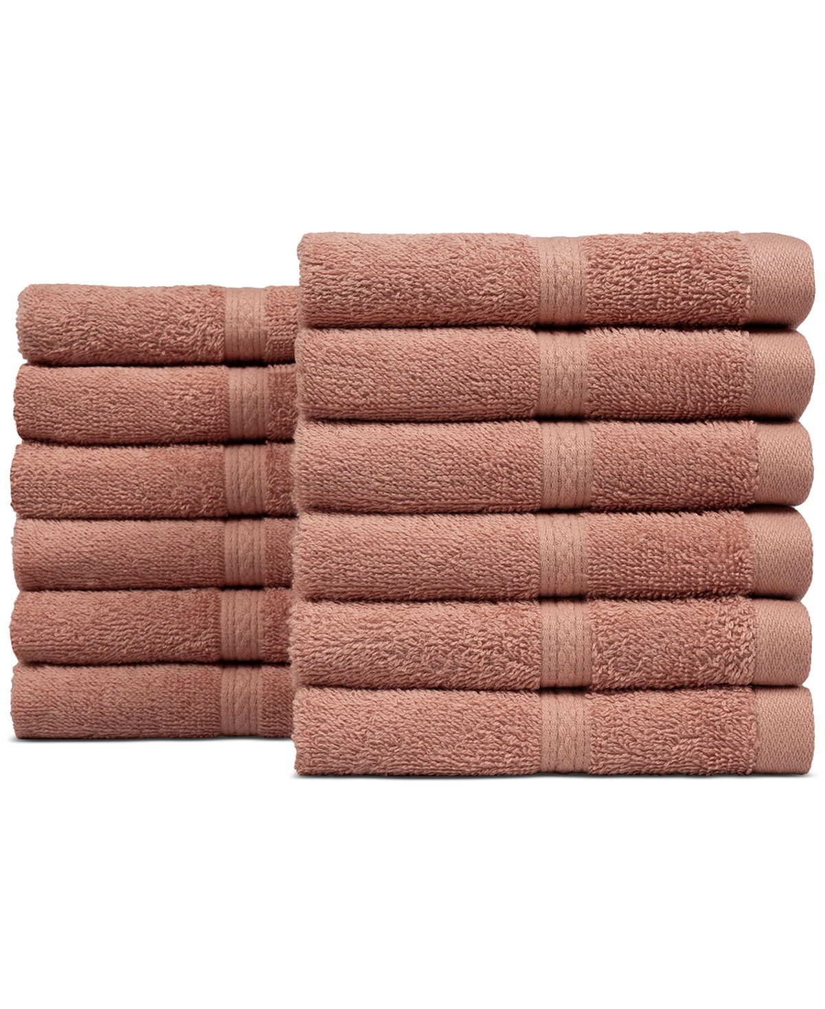 Shop Everyday Home By Trident Supremely Soft 100% Cotton 12-piece Washcloth Set In Pink