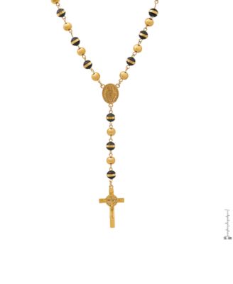 Men's Stainless Steel Prayer Rosary 28" Lariat Necklace