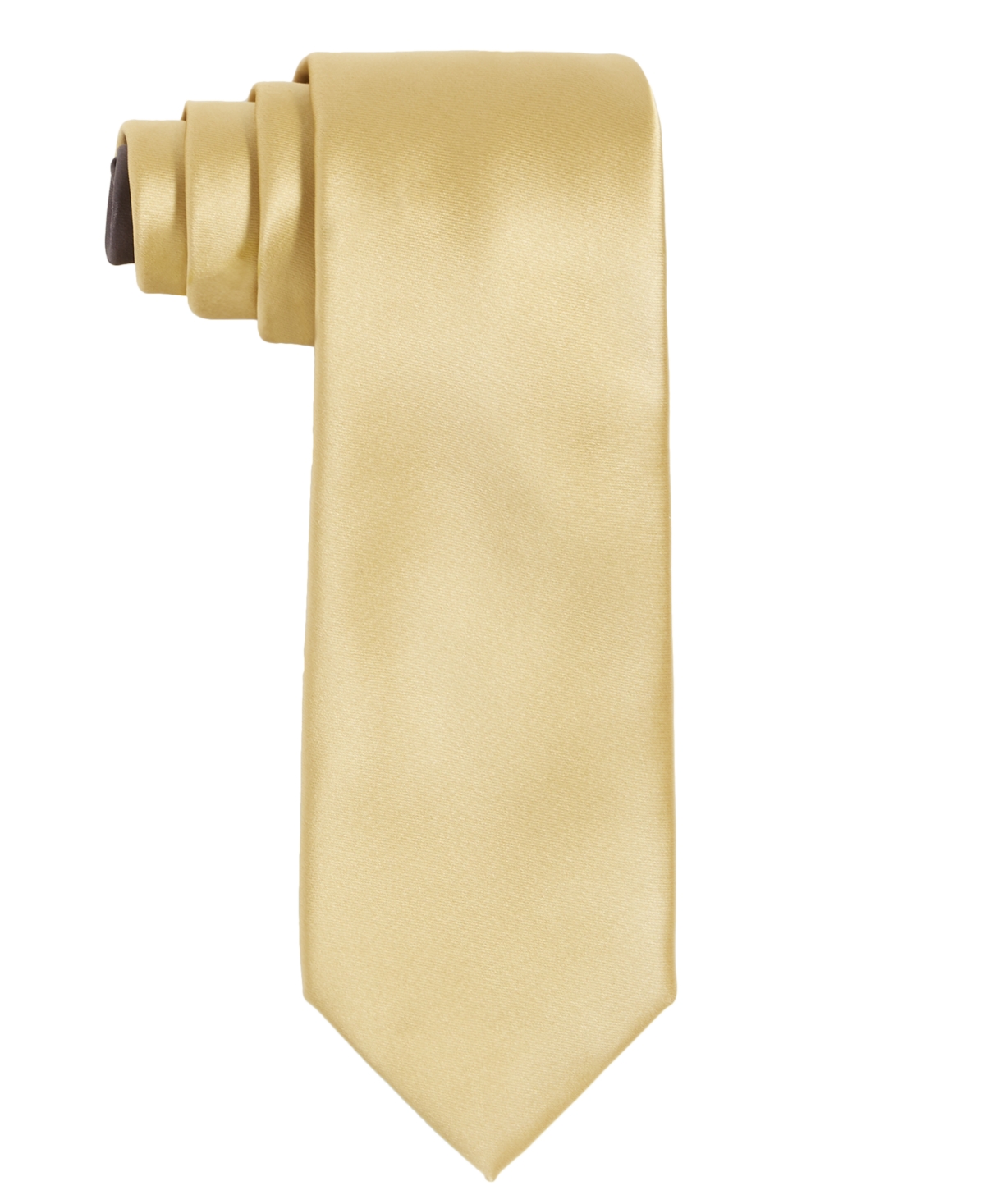Men's Brown Solid Tie - Gold
