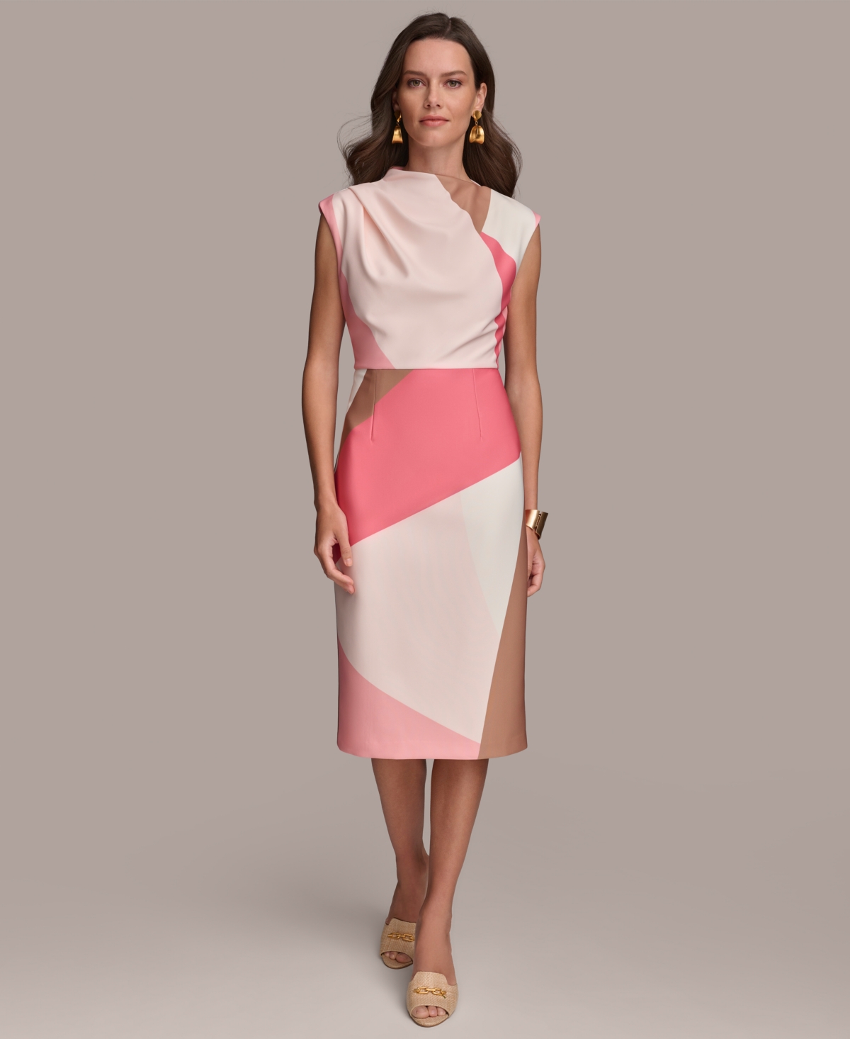 Donna Karan Women's Colorblocked Sheath Dress In Rose Quartz