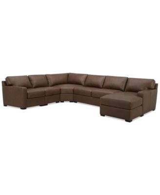 Radley 148 5-Pc. Leather Wedge Modular Chase Sectional, Created for Macy's