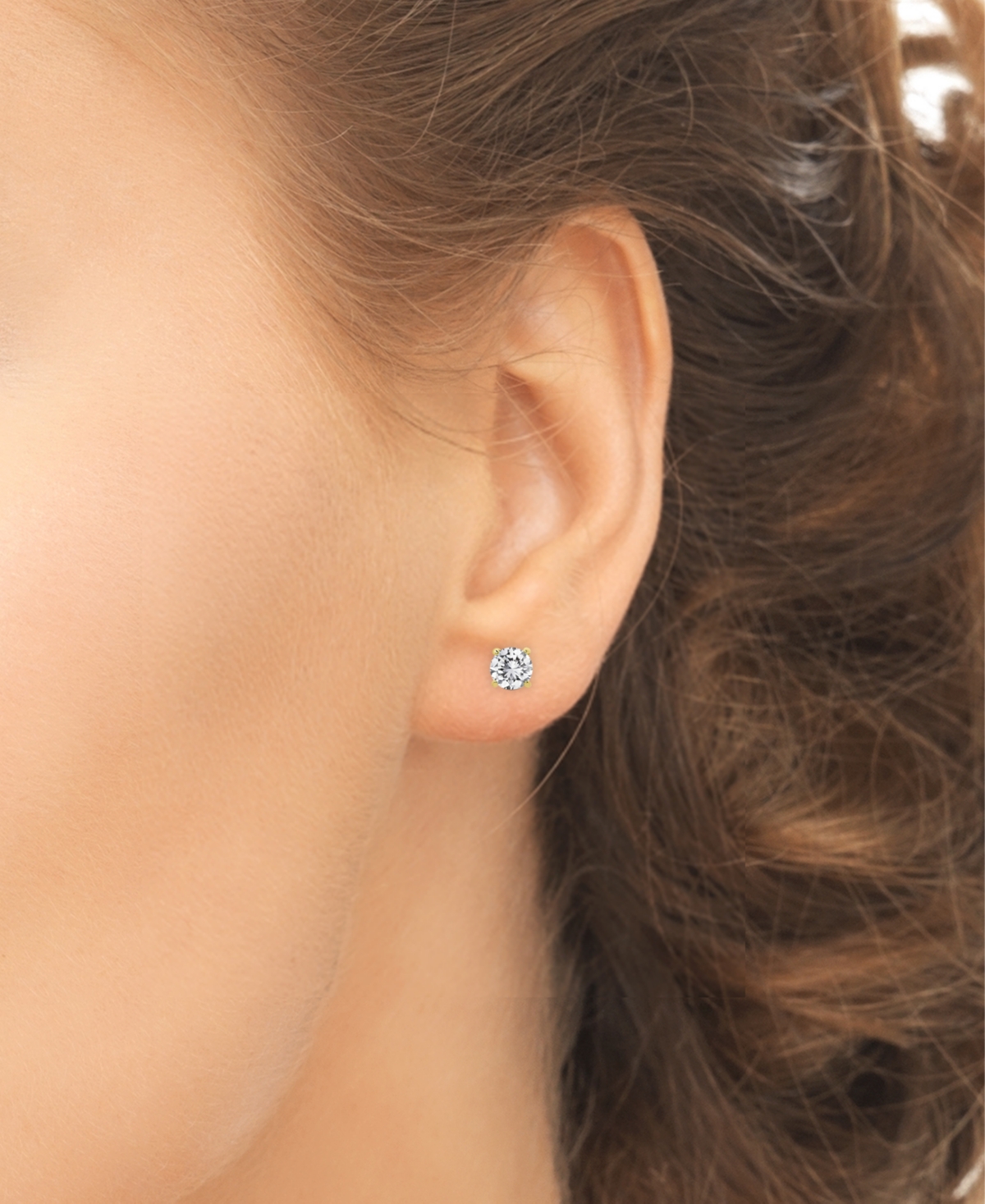 Shop Macy's 2-pc. Set Lab Grown White Sapphire Solitaire & Polished Teardrop Stud Earrings (2-1/10 Ct. T.w.) In 