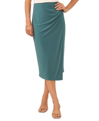 Vince Camuto - Women's Ruched Faux-Wrap Midi Skirt