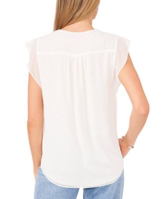 Women's Embellished V-Neck Cap Sleeve Top