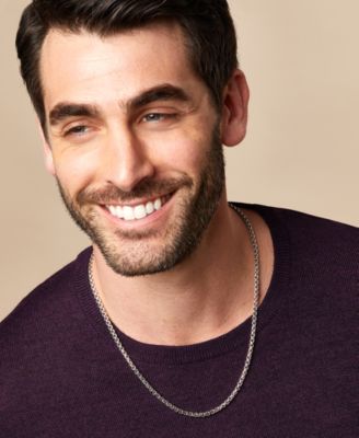 Rounded Box Link 22" Chain Necklace (4mm) in Sterling Silver