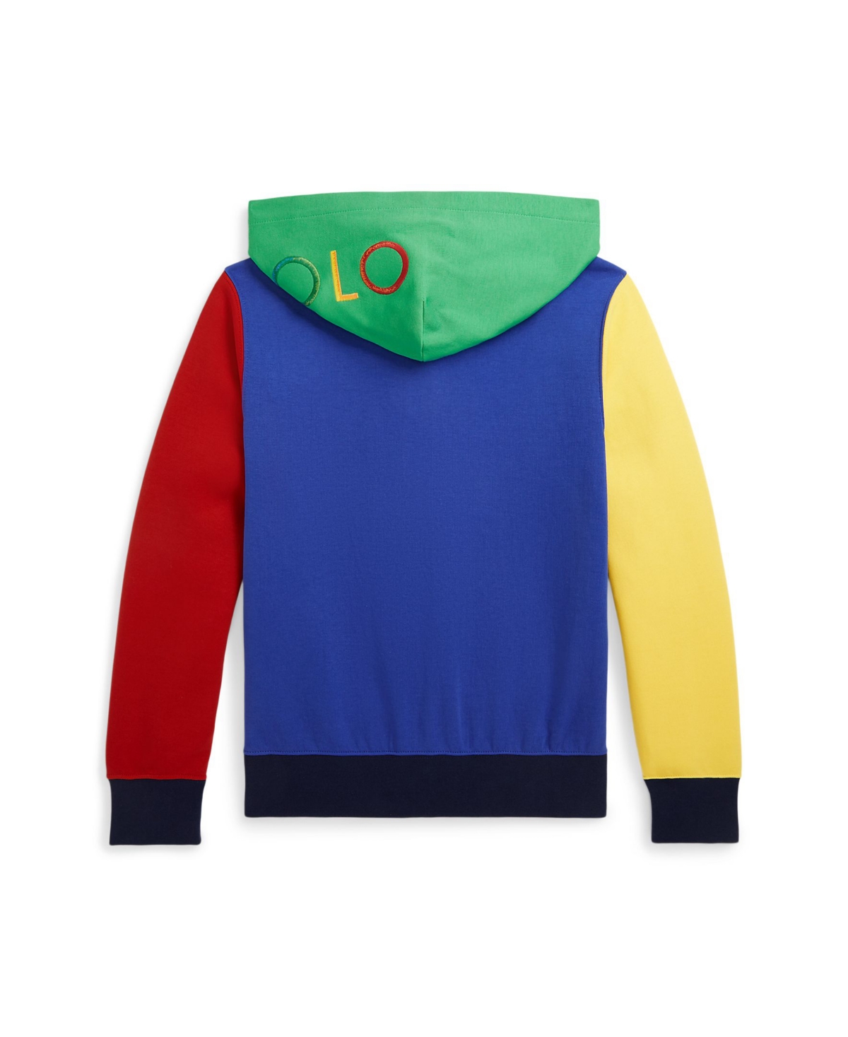 Shop Polo Ralph Lauren Big Boys Color-blocked Ombre-logo Zip Hoodie In Sapphire Star Multi