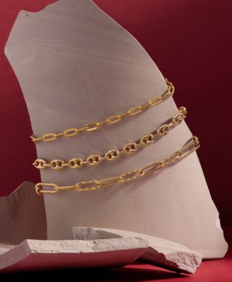 Lightweight Paperclip Link Chain Bracelet in 10k Gold