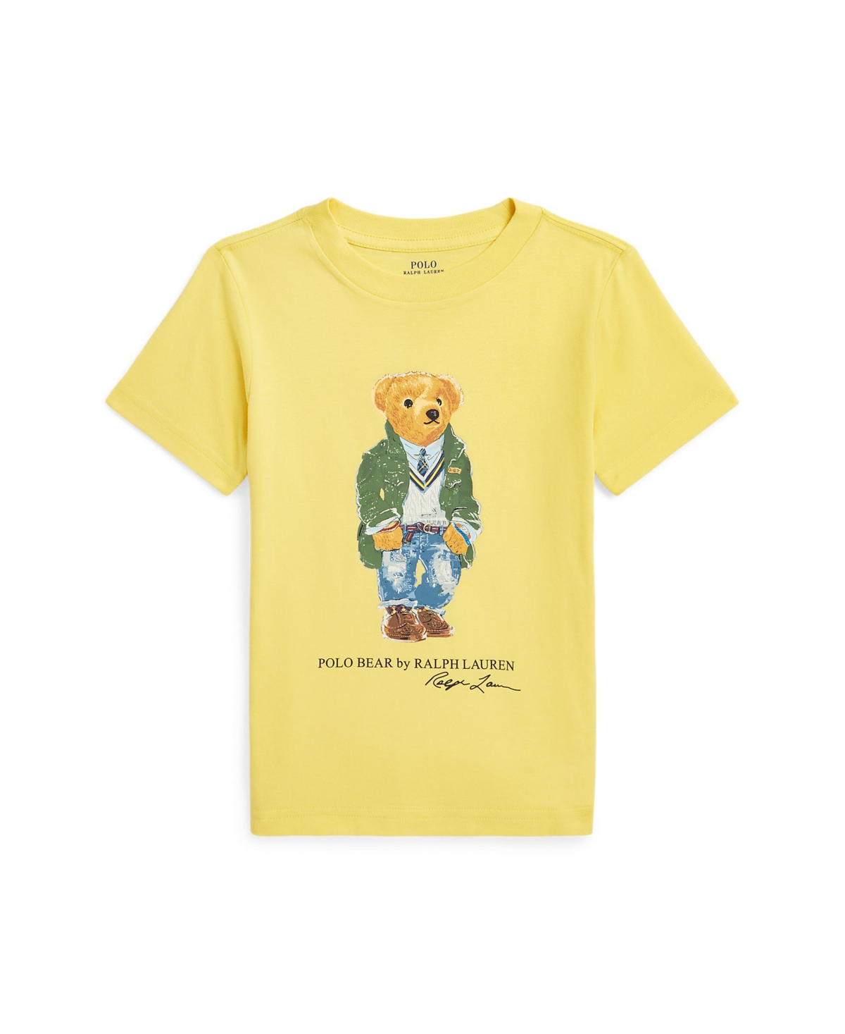 Shop Polo Ralph Lauren Toddler And Little Boys Polo Bear Cotton Jersey T-shirt In Sp Paris Bear Oasis Yellow