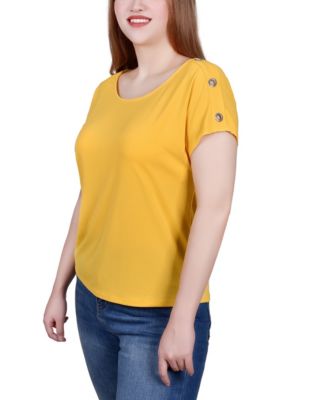 Petite Short Sleeve Extended Sleeve Tunic Top