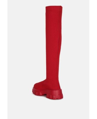 Womens Loro Stretch Knit Knee High Boots