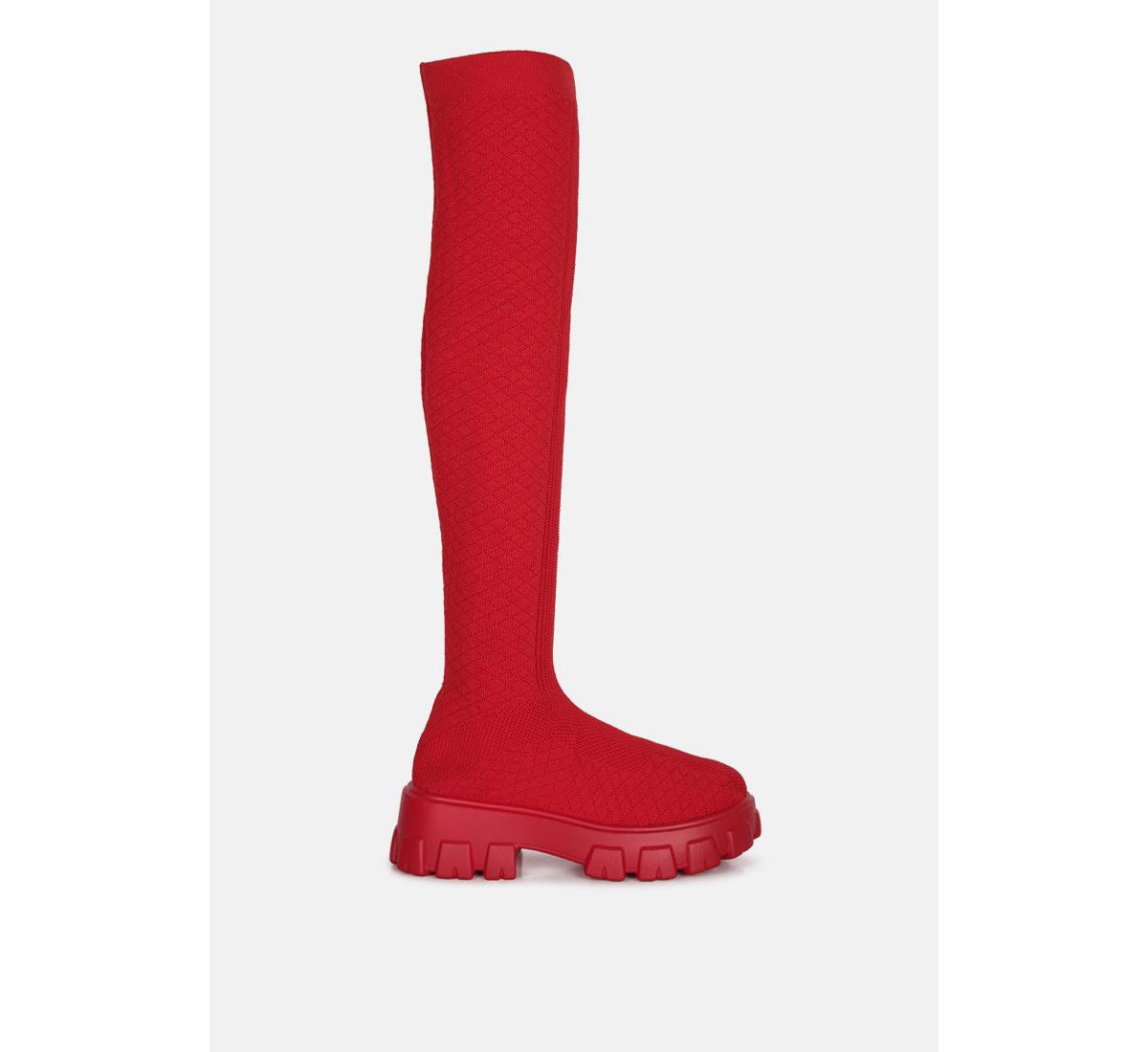 LONDON RAG LORO STRETCH KNIT KNEE HIGH BOOTS