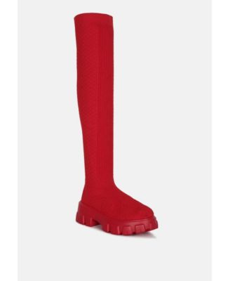 Womens Loro Stretch Knit Knee High Boots