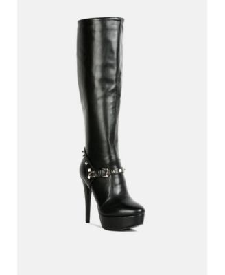 Nephele Studs Embellished Stiletto Calf Boots