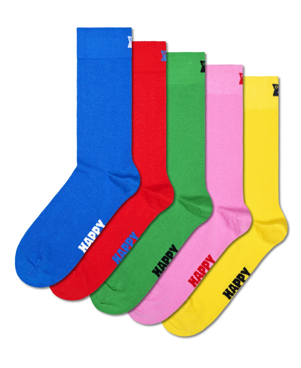 Shop Happy Socks 5-pack Solid Socks In Blue