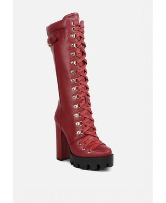 Womens Magnolia Cushion Collared Lace Up Boots