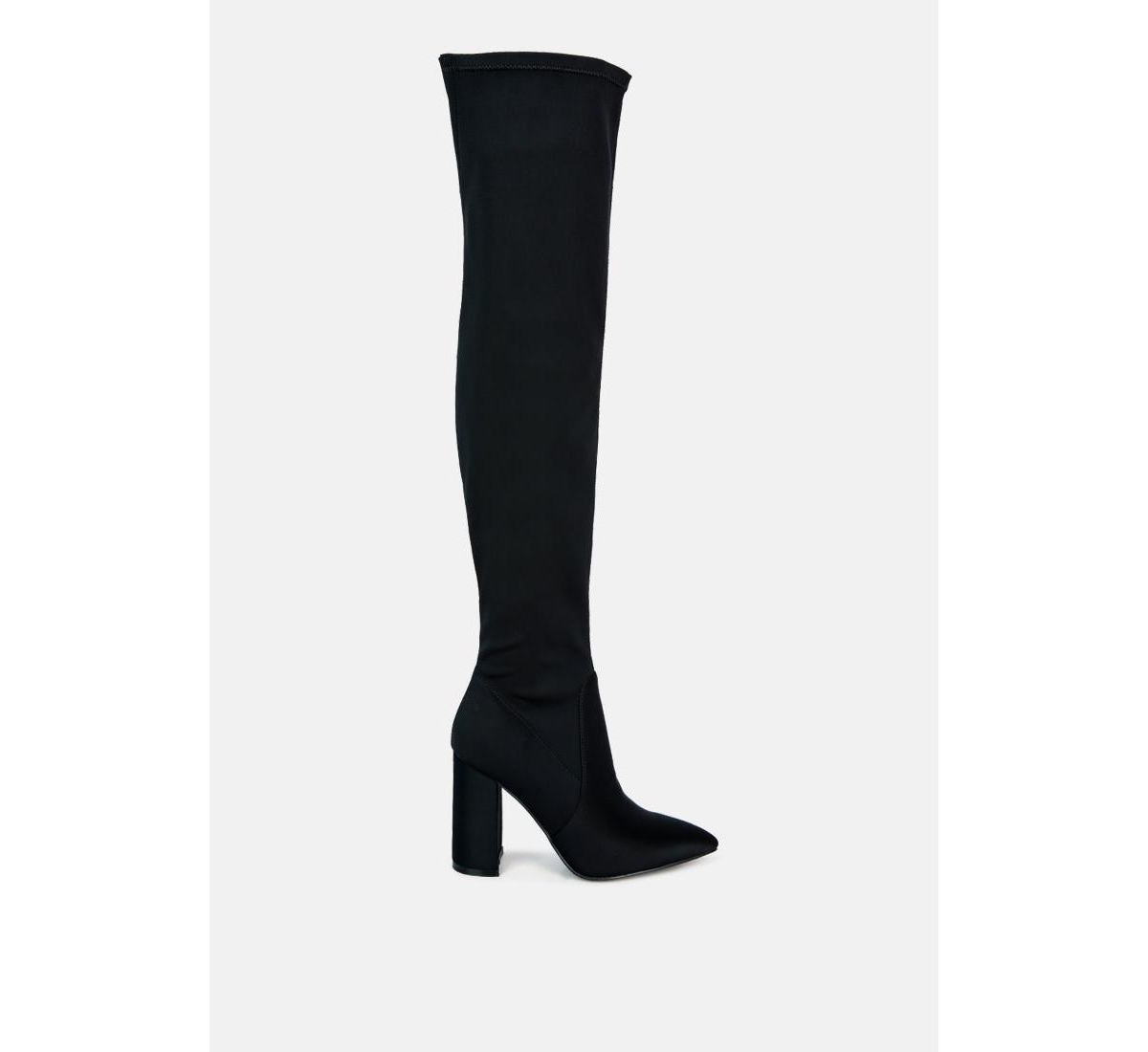 LONDON RAG SCHIFFER HIGH BLOCK HEELED LONG BOOT