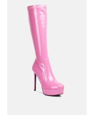 Shawtie High Heel Stretch Patent Calf Boots