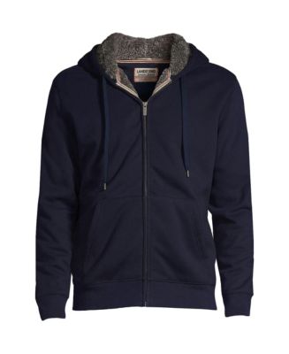 Lands' End Big & Tall Long Sleeve Serious Sweats Full Zip Hoodie - Macy's