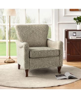 Ewert Comfy Floral Fabric Pattern Armchair with Wingback Design