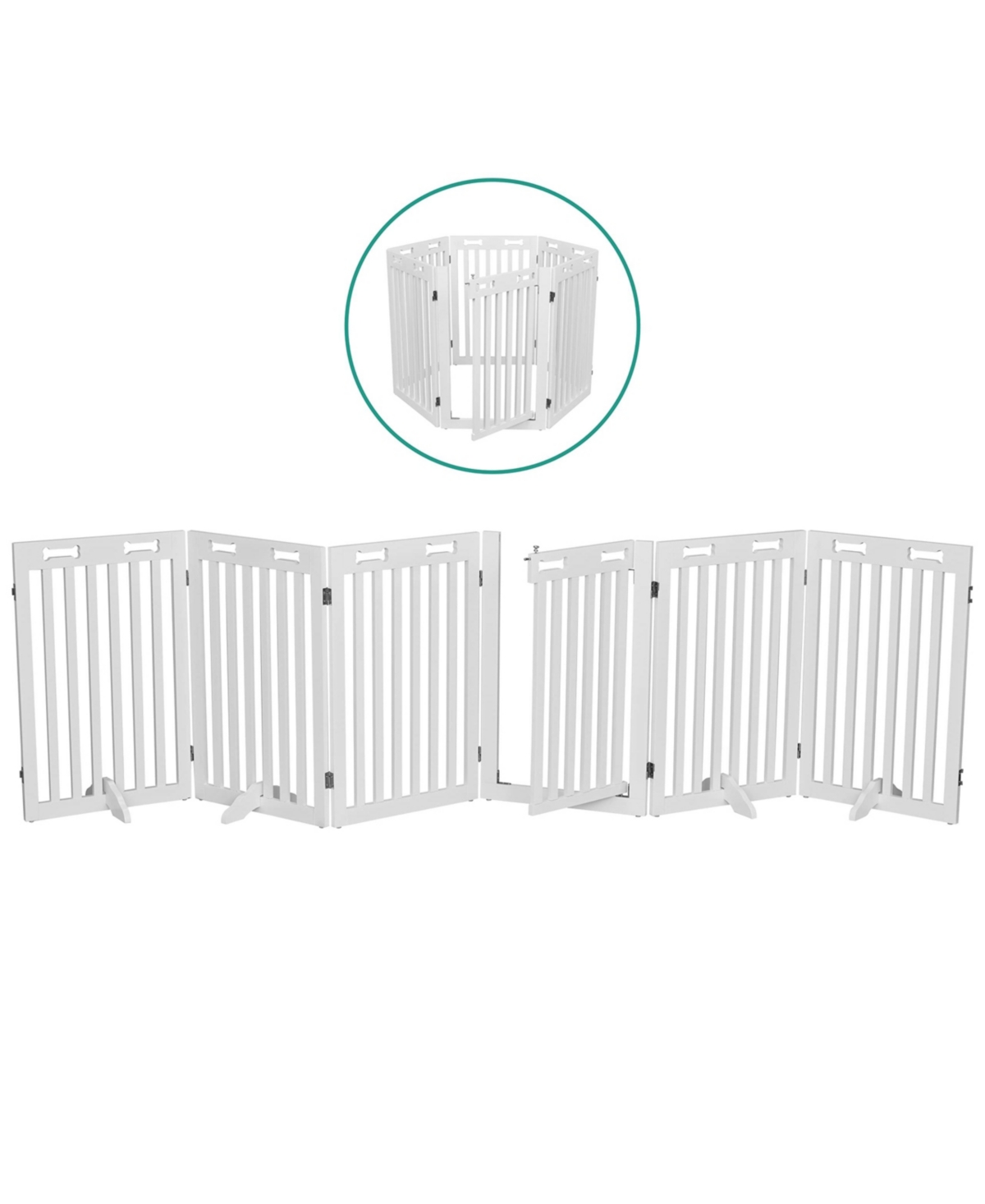 Freestanding Dog Gates, 6-Panel Extension - White