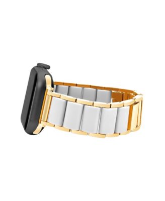 Women's Gold-Tone and White Silicone Bracelet designed for Apple Watch&reg; 42mm (Series 1-3 only) & 44/45/46/49mm (Ultra & Ultra 2)