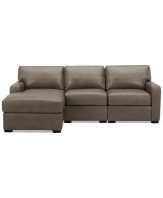 Radley 3-Pc. Leather Modular Chaise Sectional