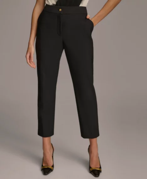 Women's Slim-Leg Ankle Pants, Regular & Petite - Black