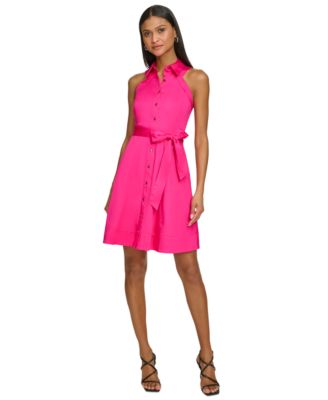 KARL LAGERFELD PARIS - Women's Tie-Waist Shirtdress