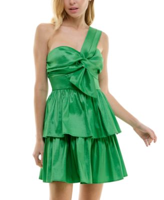 green emerald velvet dress City Studios Juniors Off The Shoulder Fit Flare Dress – USAFashion main image 1