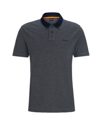 Men's Oxford-Piqué Cotton Relaxed-Fit Polo Shirt