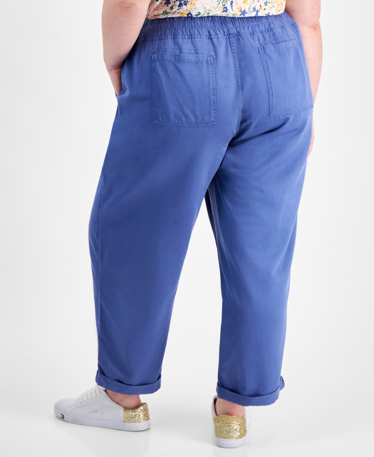 Tommy Hilfiger Plus Size High-Rise Cuffed Twill Pants