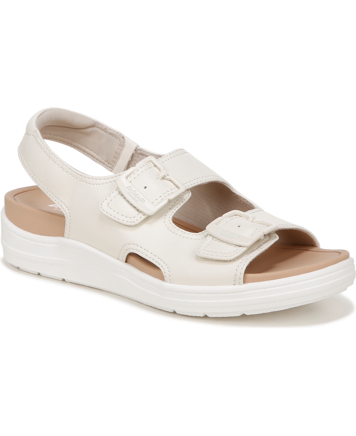 Shop Dr. Scholl's Women's Time Off Era Strappy Sandals In White Faux Leather