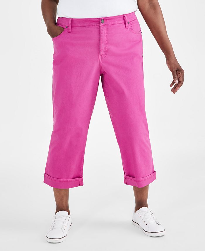 Style & Co Plus Size Curvy Roll-Cuff Capri Jeans, Created for Macy's ...