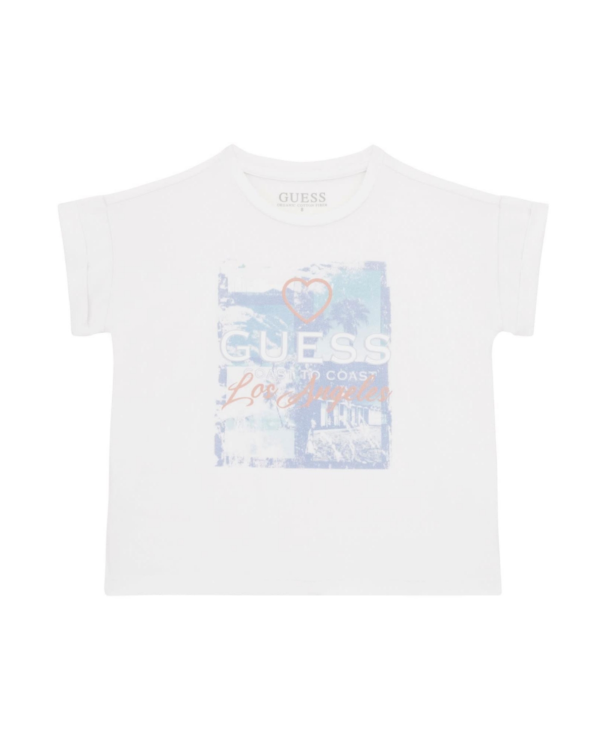 Shop Guess Big Girls Logo Short Sleeve T-shirt In White