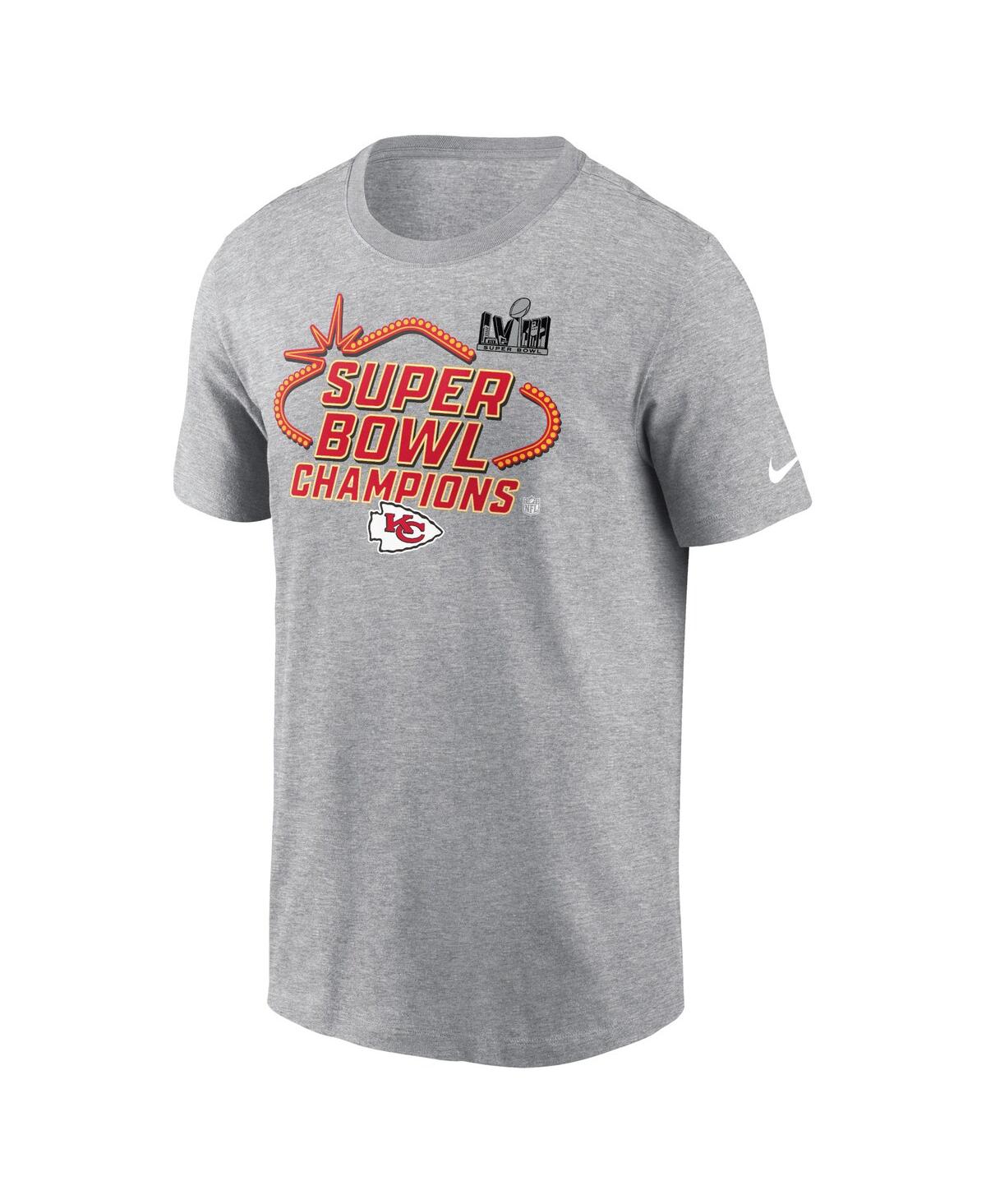 Men's NikeKansas City Chiefs Super Bowl Lviii Champions Locker Room Trophy Collection Tall T-shirt - Heather Gray