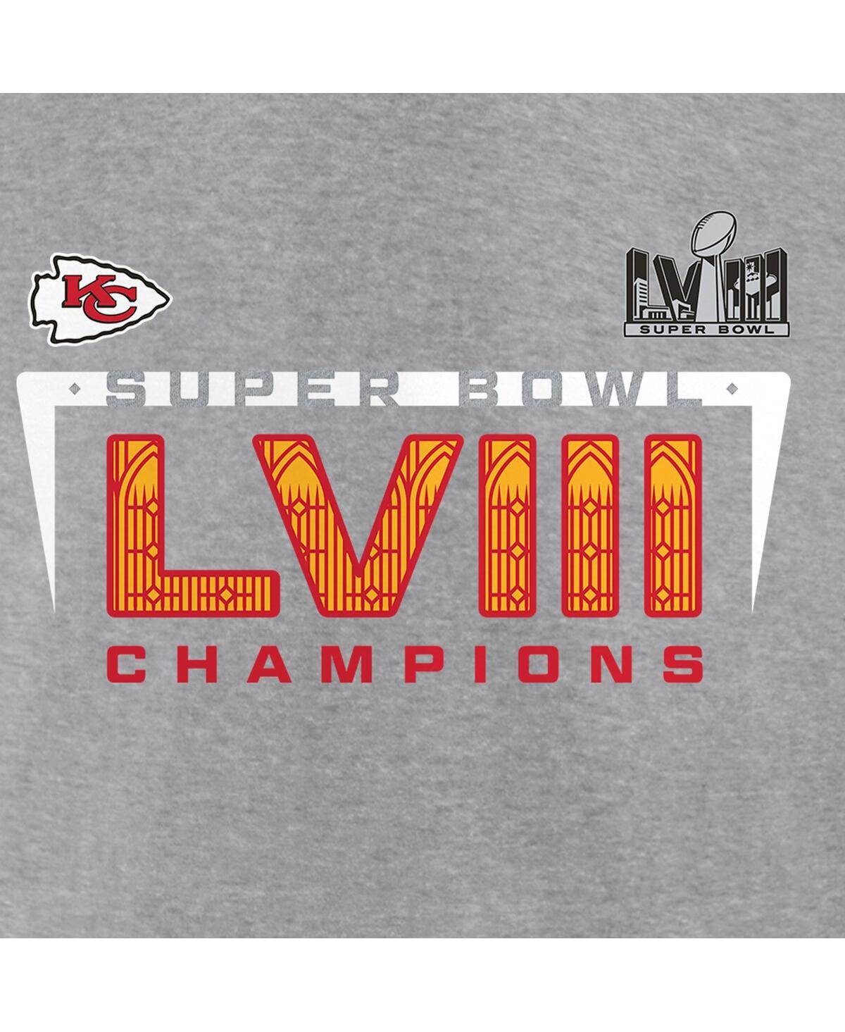 Men's FanaticsKansas City Chiefs Super Bowl Lviii Champions Counting Point Score Big and Tall T-shirt - Heather Gray